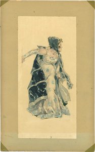 Tosca - Costume Sketch For Floria Tosca — Adolf Hohenstein