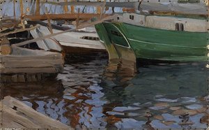 Boats In Arkhangelsk Port — Sergey Arsenievich Vinogradov