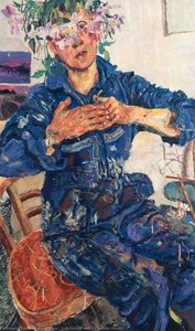 Self Portrait With A Clematis Wreath — Susan Wilson
