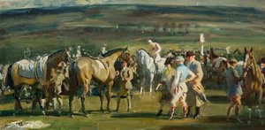 Studie For 'the Saddling Paddock, Cheltenham March Meeting' — Alfred Munnings