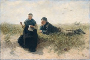 Boy And Girl In The Dunes, David Adolph Constant Artz, 1870 - 1890 — Adolph Artz (david Adolf Constant Artz)