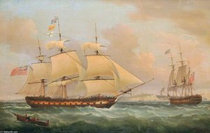 Two Deckers Off Dover — Thomas Whitcombe