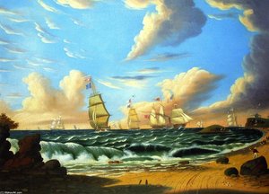 Shipping Off A Coast (also Known As Nahant, From Lynn Beach) — Thomas Chambers