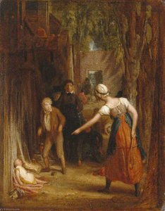 Study For 'the Careless Messenger Detected' — William Mulready The Younger