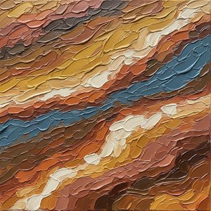 Earthen Strata In Motion: A Monumental Study Of Ochre And Slate Blue — David Moreau