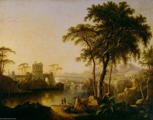 A River Landscape With A Castle At Sunrise — Sebastian Pether