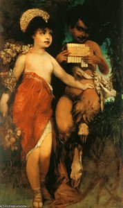 Faun Und Nymph Pan Und Flora — Hans Makart
