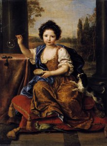 Girl Blowing Soap Bubbles — Pierre Mignard