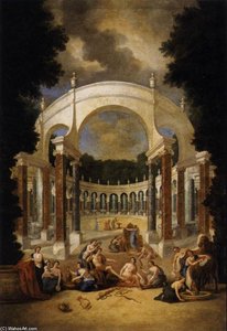 View Of The Colonnade At Versailles — Jean Ii Cotelle
