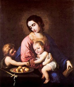 Die Jungfrau Und Das Kind Mit Johannes Dem Täufer — Francisco De Zurbarán