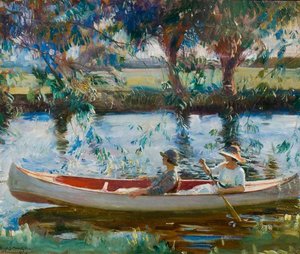 La Canoa Blanca En El Stour En Flatford — Sir Alfred James Munnings
