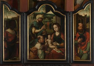 Triptych With The Adoration Of The Magi, Pieter Coecke Van Aelst (i) (workshop Of), 1520 - 1550 — Pieter Coecke Van Aelst