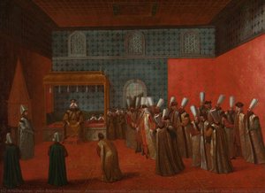 Ambassador Cornelis Calkoen At His Audience With Sultan Ahmed Iii, Jean Baptiste Vanmour, C. 1727 - C. 1730 — Jean Baptiste Vanmour