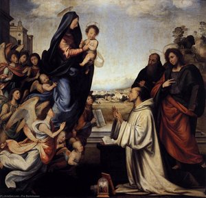 Vision Of St Bernard With Sts Benedict And John The Evangelist — Fra Bartolomeo