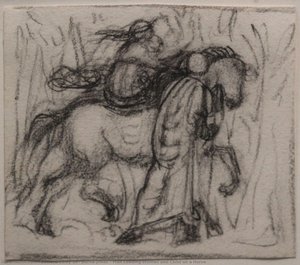 Man Leading Woman And Child On A Horse — Edward Coley Burne-jones