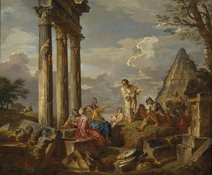 Prédication De Saint Paul Aux Romains Ruines D'architecture (ancien Titre) — Giovanni Paolo Panini