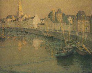 Port Croisic In Full Moon — Henri Le Sidaner