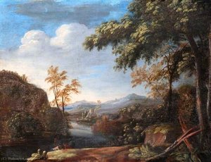 Landscape With A River And Figures — Jacques D' Arthois
