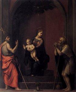 Virgin And Child With Sts John The Baptist And Job — Franciabigio