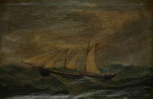 Schooner 'arthur' Dismasted And Sailing On The Atlantic — Reuben Chappell