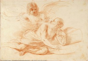 St Peter And The Angel — Guercino