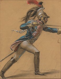 A French Dragoon, Study For ''the Revolt Of Cairo'' — Anne-louis Girodet