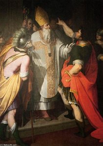 St Ambrose Stopping Theodosius — Camillo Procaccini