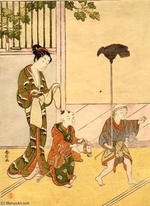Mother And Children — Suzuki Harunobu