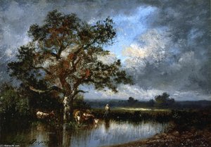 Cows And Cowherd — Jules Dupré
