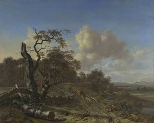 Landscape With A Dead Tree And Figure — Jan Jansz Wijnants