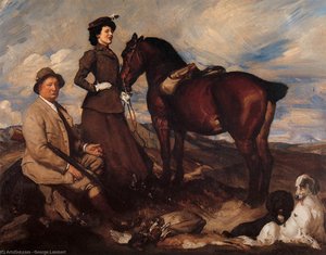 Miss Alison Preston And John Proctor On Mearbeck Moor — George Washington Thomas Lambert