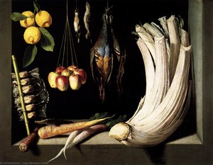 Still-life With Game, Vegetable And Fruit — Juan Sanchez Cotan