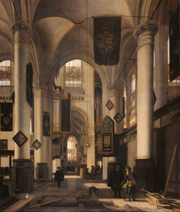 Interior Of A Protestant Gothic Church With Motifs From The Oude And Nieuwe Kerk In Amsterdam, Emanuel De Witte, 1660 - 1680 — Emanuel De Witte