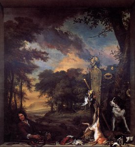 Landscape With Huntsman And Dead Game — Jan Weenix