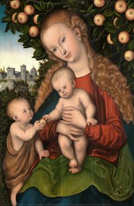 Maria Con Il Bambino E I Johannesknaben Sotto Il Melo — Luca Cranach Il Vecchio