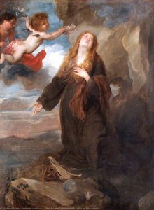 Santa Rosalía Coronada Con Rosas Por Dos Ángeles — Sir Anthony Van Dyck