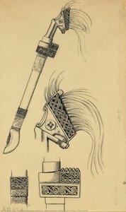 Ethnographic Drawing Of A Saber, Timor-leste — Fernando Barbedo Galhano