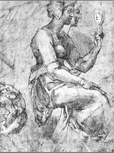 Estudio De Una Mujer Sentada — Miguel Ángel