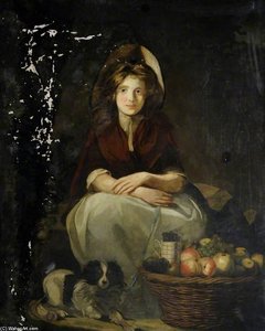 Girl With A Dog And Fruit — Francis Wheatley