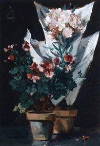 Still Life Wit Potted Geraniums — Alfred Stevens