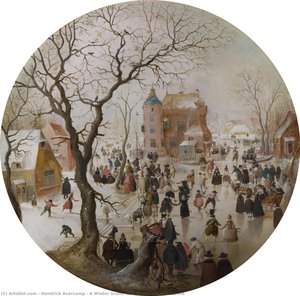 A Winter Scene With Skaters Near A Castle — 阿维坎普 (āwèikǎnpǔ)