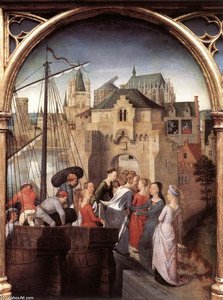 St Ursula Shrine: Arrival In Cologne (scene 1) — Memling, Hans
