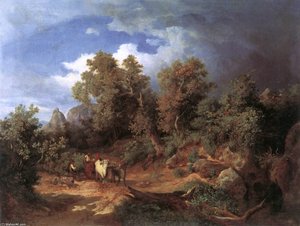 Landscape With Oxcart — Károly Marko El Viejo