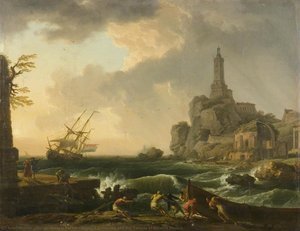 Genoa Lighthouse And The Temple Of Minerva Medica — Claude-joseph Vernet