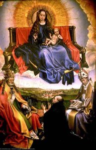 Virgin In Glory With St. Peter ^ Donor ^ St. Augustine — Robert Campin (master Of Flemalle)
