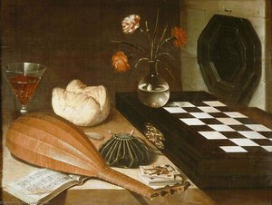 Still Life With Chessboard, C.1630, Louvre — Lubin Baugin