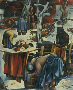 A Kysuce Farmyard With A Cat ( Winter In Kysuce I. — Milan Lukáč