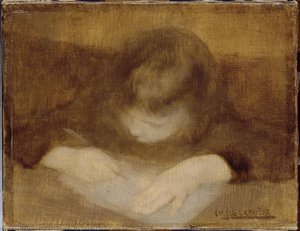 Marguerite Carrière Écrivant — Eugène Anatole Carrière