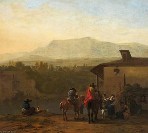 Halt At An Italian Winehouse Door — Karel Dujardin