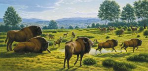 Upper Palaeolithic Paleoenvironment Illustration — Mauricio Antón Ortuzar